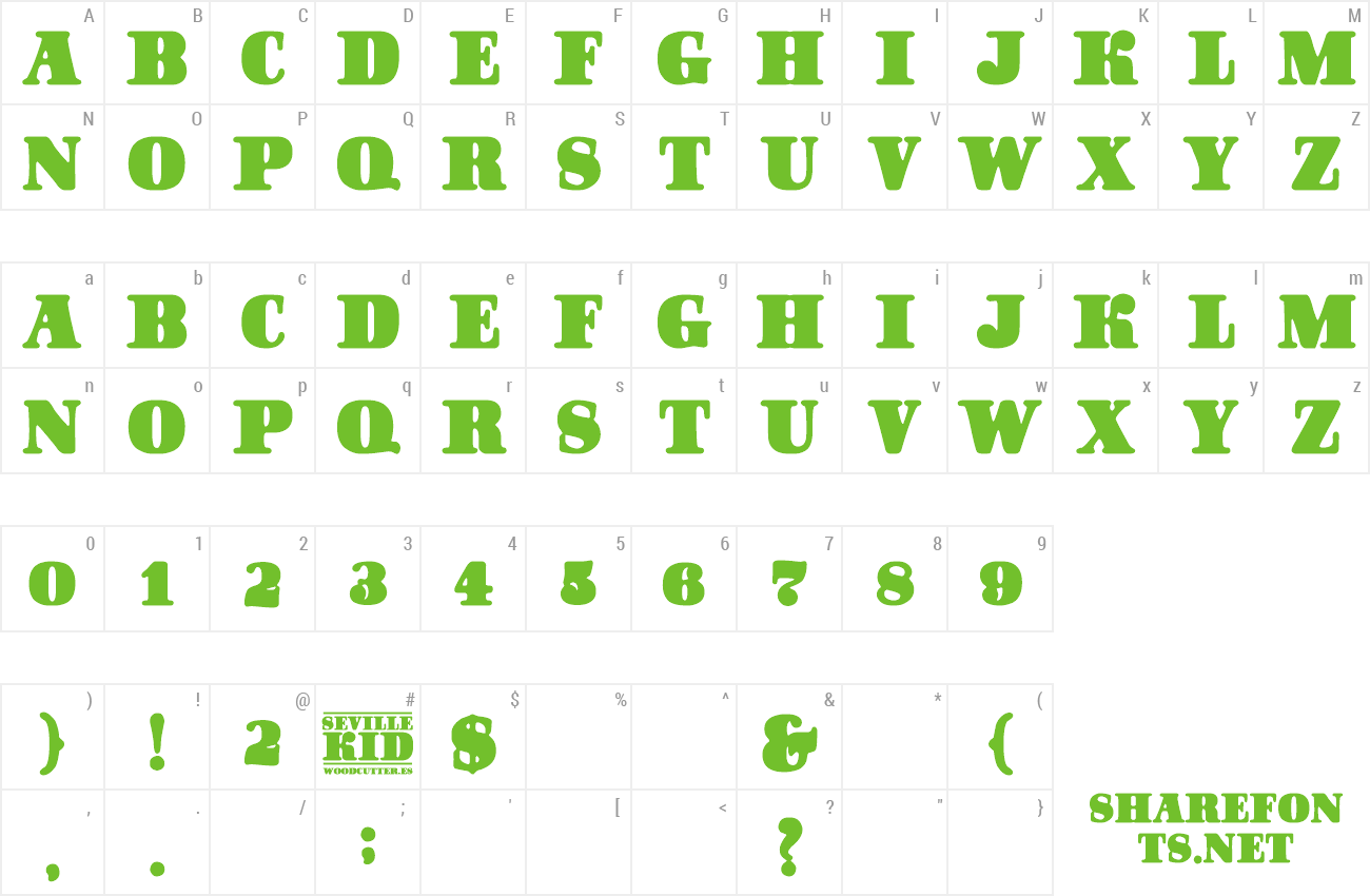 Font Seville Kid preview